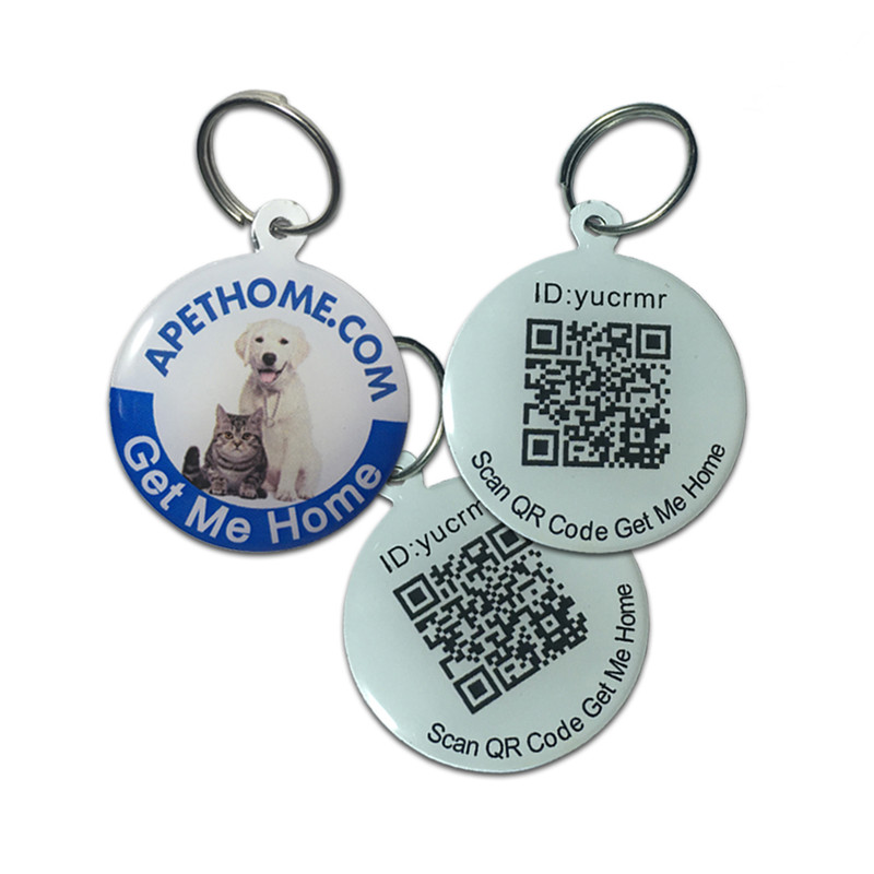 Personlige hundemærker og kattemærker Rustfrit stål Smart kæledyr ID-kode QR-kode Skannet GPS-placering